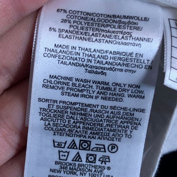 Brooks Brothers Red Fleece Womens Shirt White Collared Button Down Stretch 8 - Picture 9 of 13